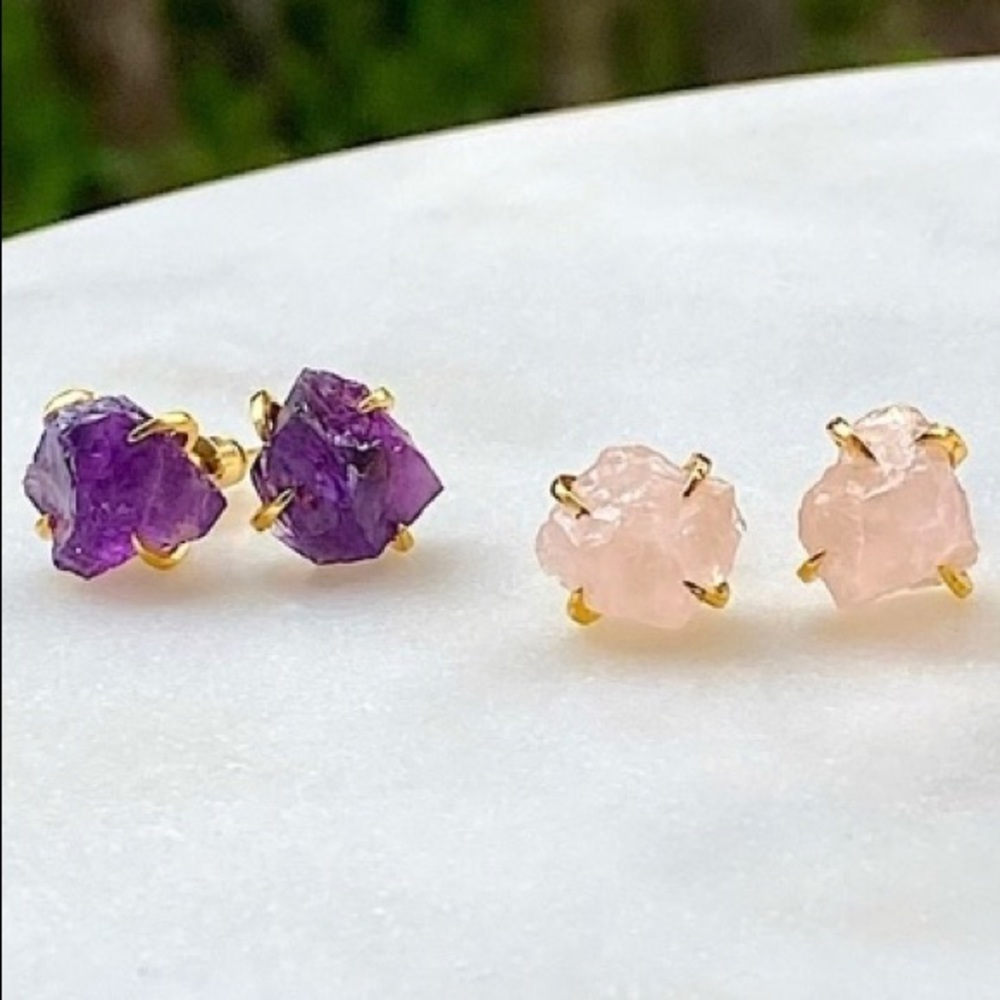 Crystal Stud Earrings (2 Pair)